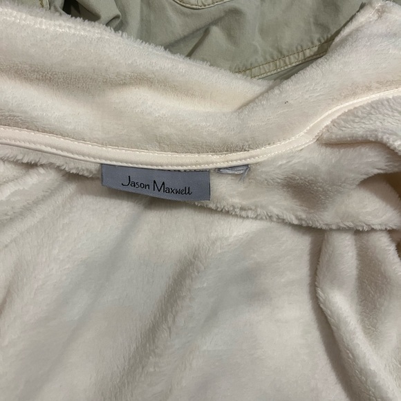 Jason Maxwell Plush Zip Up White Jacket Size L - Picture 5 of 6